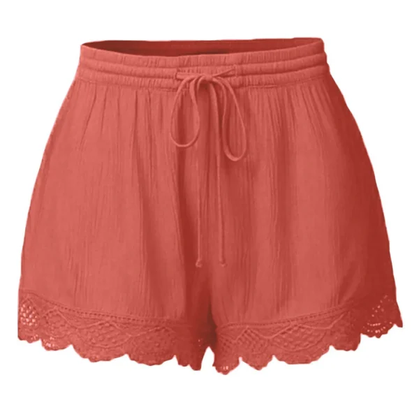 Short À Lacets Solide Pour Femme