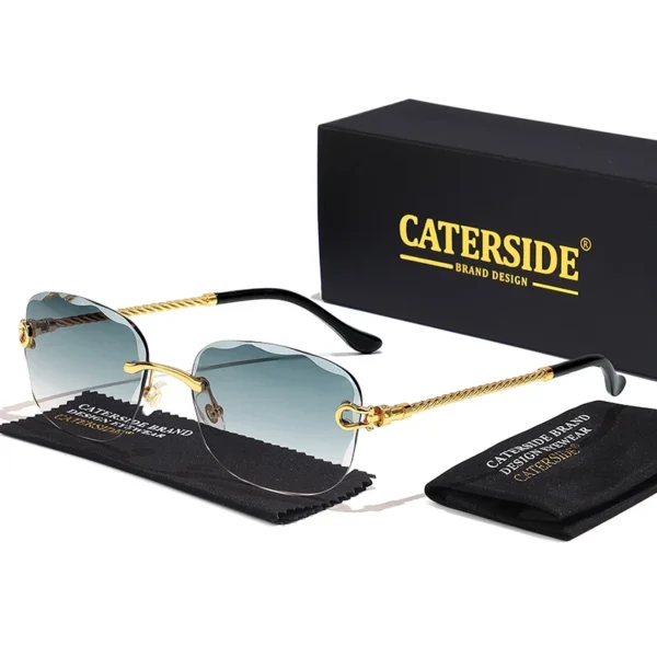 Caterside Rétro Mode Lunettes De Soleil Femmes Hommes Marque Concepteur Sans Monture Dégradé Lunettes De Soleil Nuances Coupe Lentille Dames Lunettes – Image 3
