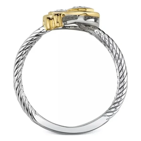 Novel Design Two Tone Women Ring Fashion Girl Party Accessories Office Lady Daily Wear Rings Fine Gift Anillos Bijouterie – Image 3