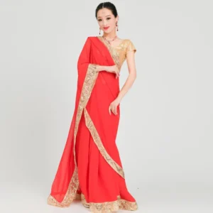 Sari indien Phnom Penh Sari jupe trois pièces ensemble grand ourlet