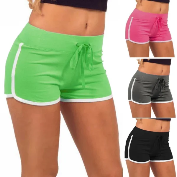 Shorts De Yoga Pour Femmes, Slim, Patchwork, Taille Élastique, Pantalon Court, Été