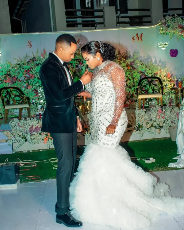 Robe De Mariée Sirène Kendny Personnalisée Pour Mariée, Citrobeads Complets, Manches Longues, Tulle Aso Ebi, Niveaux, Patients, Quoi Que Ce Soit, Arabe – Image 2