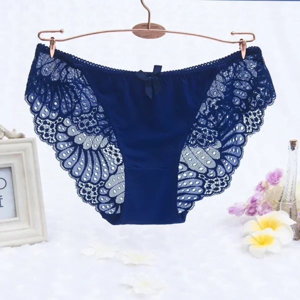 Nouvelle Mode M-3Xl Femmes Sous-Vêtements Sexy Dentelle Transparente Taille Basse Creux T Dos Culotte Dame Slips Grande Taille – Image 5
