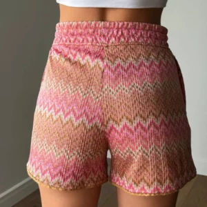 Hirsionsan-Short de plage chic à taille haute pour femme