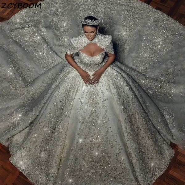 Robe De Mariée Princesse De Luxe Personnalisée, Robe De Rhperlée, Paillettes De Diamant Cristal Kly, Train De Cour Dos Nu, Patients, Quoi Que Ce Soit, 2025