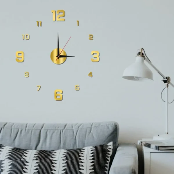 Wall Clock Precise Mute Decorative Punch-Free Nordic Style Luminous Hanging Clock For Living Rooms Classic Digital Stickers 50Cm – Image 3