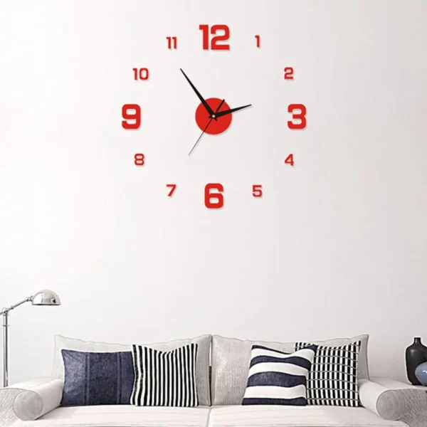 Wall Clock Precise Mute Decorative Punch-Free Nordic Style Luminous Hanging Clock For Living Rooms Classic Digital Stickers 50Cm – Image 2