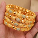 Moyen-Orient 4 pièces/lot de bracelets ouvrables en cuivre OR