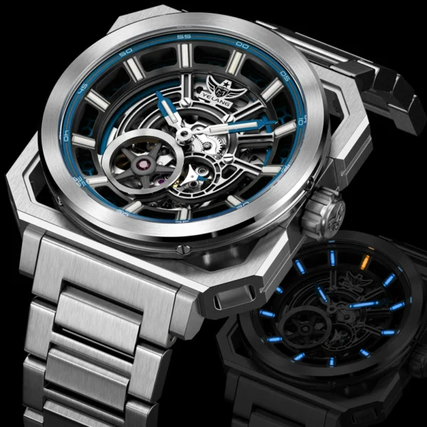 Yelang V1216 Hommes Montre Marque 42Mm Cadran Creux Mis5 8N40 Mouvement Automatique 100M Étanche Montre De Plongée Lumineux T100 Reloj – Image 2
