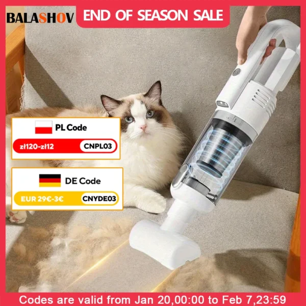 Aspirateur À Main Sans Fil, Puissant, Petit Filtre Hepa À Lumière Led À Faible Bruit, Facile À Nettoyer Pour La Maison/Voiture/Poils D'Animaux De Compagnie/Poussière
