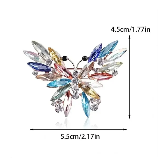 Trendy Multicolour Alloy Butterfly Brooches For Women Metal Crystal Insect Brooch Party Birthday Winter Jewelry – Image 5