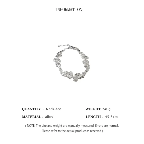Punk Irregular Metal Necklace Women'S Fashion Exaggerated Geometric Necklace Simple Gold Color Silver Color Collar Party Jewelry – Image 6