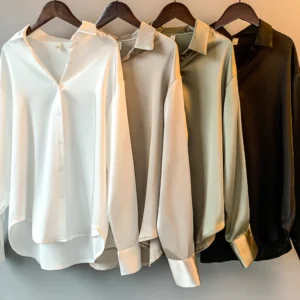 Bureau dame à manches longues blouse femmes automne 2023 surchemise Satin femme vêtements élégant Style coréen luxe concepteur Blouse