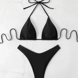 Maillot de bain brésilien à lacets, ensemble deux pièces