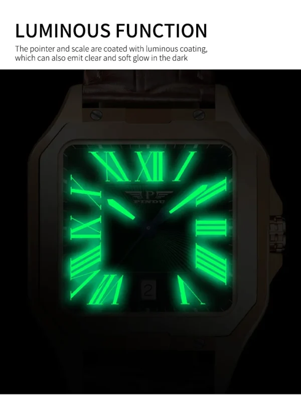 Pindu-Montres-Bracelets Mécaniques Étanches Pour Hommes, Montre De Sport Automatique, Marque Supérieure, Nouveau, 2023 – Image 6