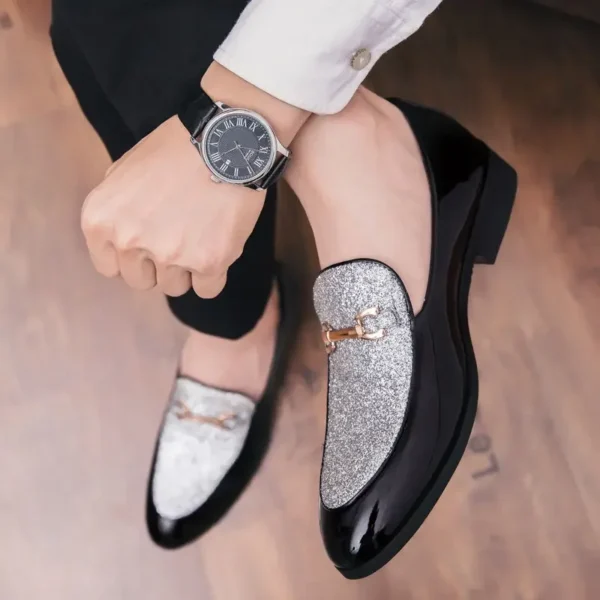 Chaussures En Cuir À Enfiler Pour Hommes, Parker Pointu, Décontracté, Pu, Classique, Original, Nouveau, Social, Confortable, Mode 2024 – Image 3