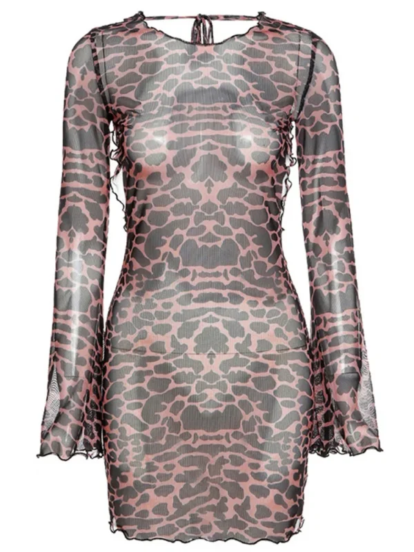 Wlwear Transparent Dos Nu Léopard Pour Femme – Image 6