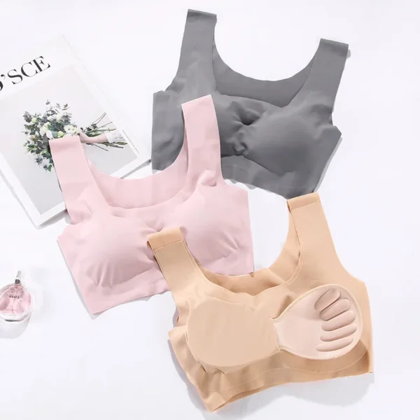 Sexy Women Bras Push Up Gather Bralette Seamless Bra Wire Free Soutien Gorge Femme Comfort Underwear Solid Color Vest Brassiere – Image 4