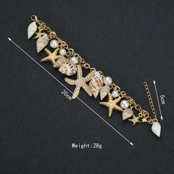 Bohemian Beach Style Bracelet For Women Starfish Shell Charm Bangle Girls Summer Fashion Jewelry Accessories – Image 2