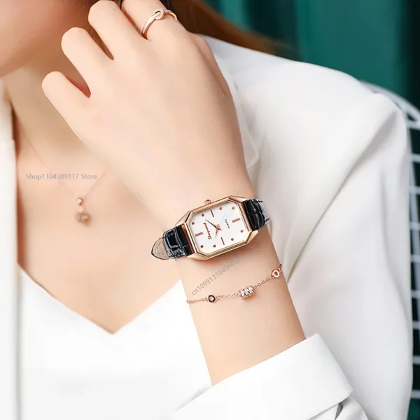 Montres-Bracelets À Quartz À Petit Cadran Pour Femmes, Montres Vintage, Ceinture En Cuir Décontractée, Simple, Dames, Luxe, Horloge, Poignet, 2025 – Image 4