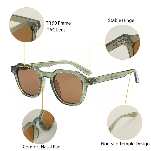Caterside Rétro Lunettes De Soleil Polarisées Hommes – Image 5