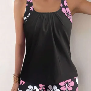 Maillot de bain sexy imprimé floral, tankini, rembourré