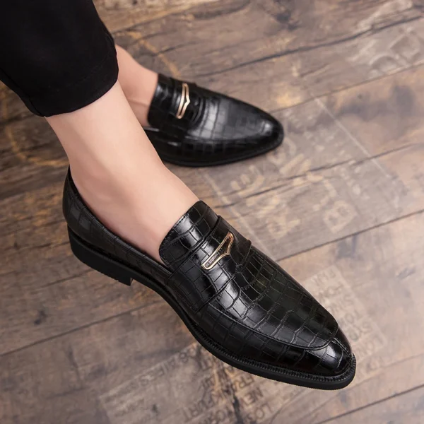 Chaussures Hommes Cuir Original Italien Classique Bleu Penny Mocassins Chaussures Rouge Chaussures Habillées Chaussures De Mariage Hommes Chaussures Plates Formelles Grande Taille: 38-48 – Image 4