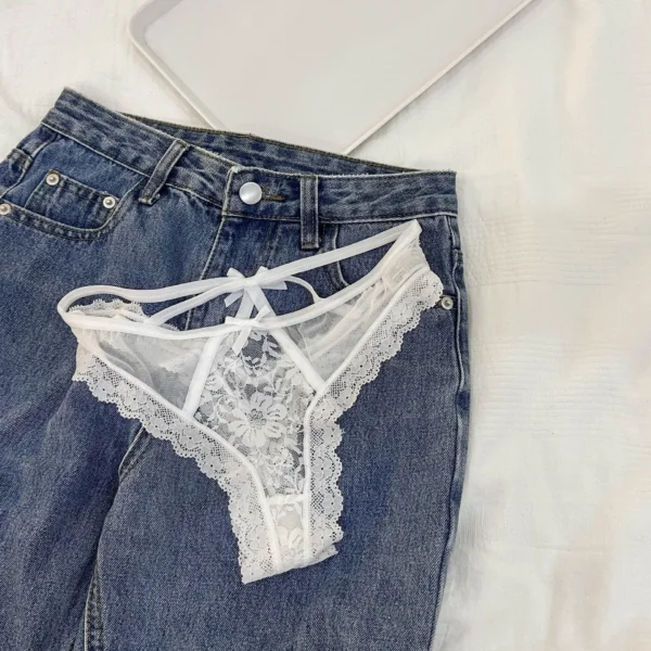 Women Panties French Sexy Lace Low Waist Pure Desire Hollow Breathable Girl Underwear Summer Sous-Vêtements Pour Femmes – Image 5