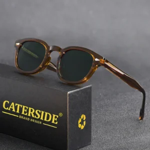 CATERSIDE rétro rond hommes lunettes de soleil