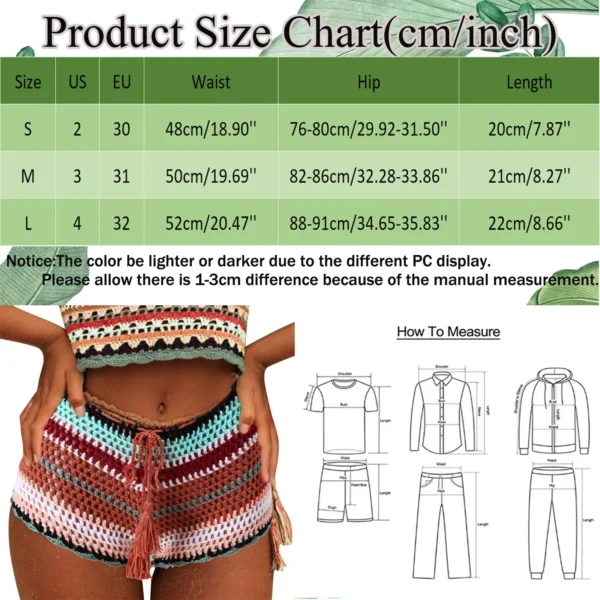 Femmes Crochet Évider Bikini Cache-Maillot De Bain Cordon Tricoté Shorts De Plage Vacances D'Été Bas De Bikini 2025 Nouveau – Image 4