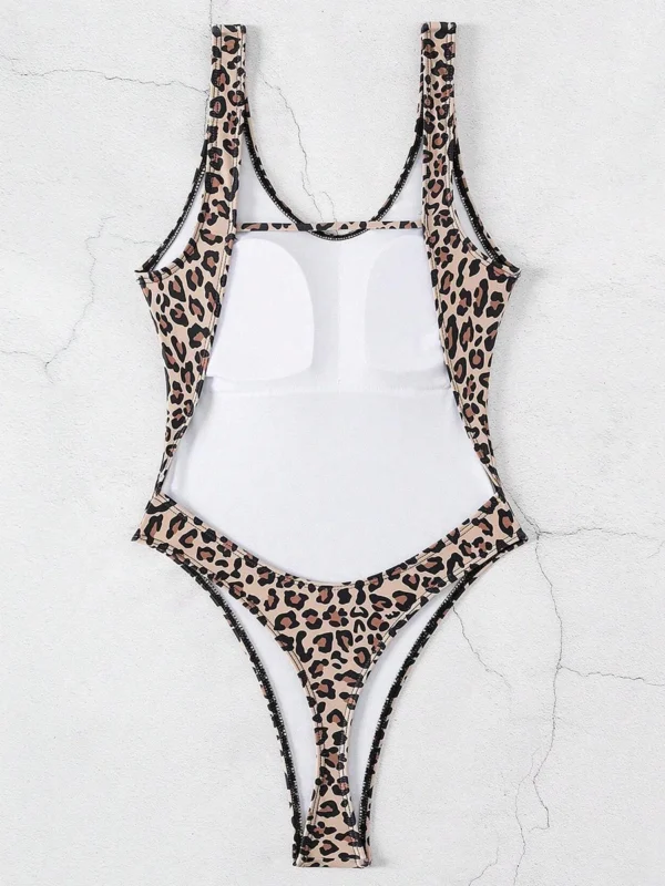 Maillot De Bain Une Pièce Imprimé Léopard, Sexy, Dos Nu, Culotte Tanga, Monokini, Coupe Haute, Tenue De Plage, Pour Femmes, 2025 – Image 4
