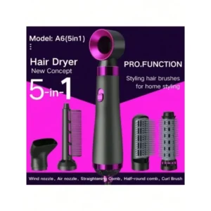 Sèche-cheveux professionnel à ions négatifs, 5 en 1
