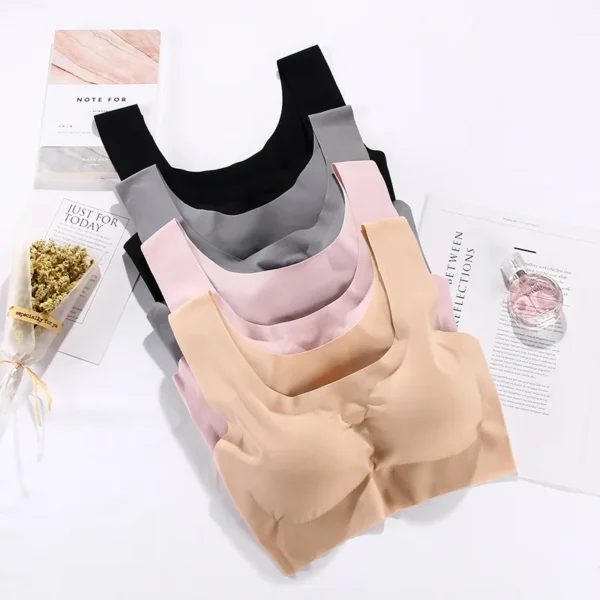 Sexy Women Bras Push Up Gather Bralette Seamless Bra Wire Free Soutien Gorge Femme Comfort Underwear Solid Color Vest Brassiere – Image 3