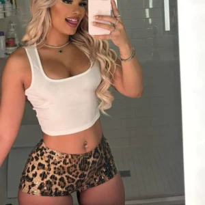 Mini short imprimé léopard pour femmes