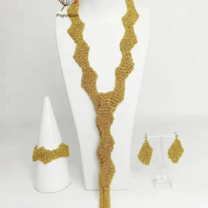 Ensemble de bijoux plaqué or 24 carats de Dubaï pour femme