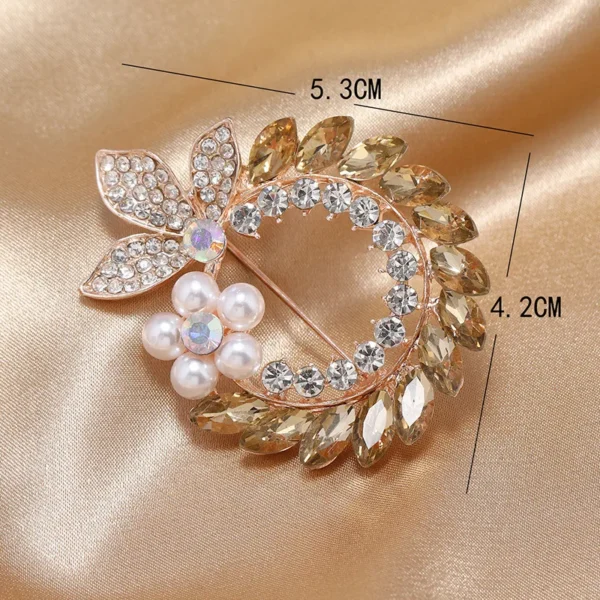 Retro Luxury Crystal Flower Brooch Pins And Brooches Women Wedding Jewelry Bijouterie Corsage Dress Coat Accessories – Image 6