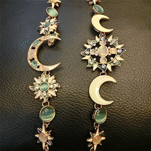 Fashion Bohemian Style Asymmetry Sun Moon Star Shape Bracelet Natural Rhinestone Stone Opal Bracelets For Women Jewelry Gifts – Image 4