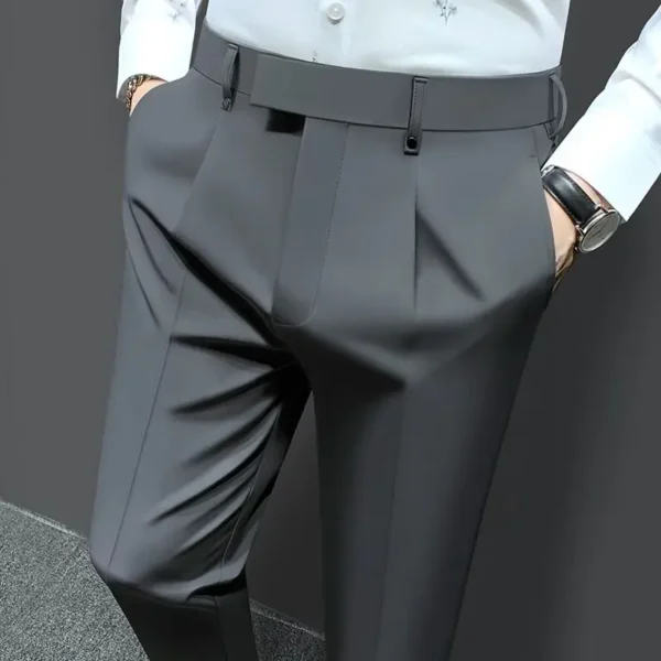 Pantalon D'Affaires Taille Haute Sans Chute De Fer, Coupe Couvertes, Monochromatique, Polyvalent, Édition Coréenne, Printemps Et Automne, Nouveau, 2023 – Image 2