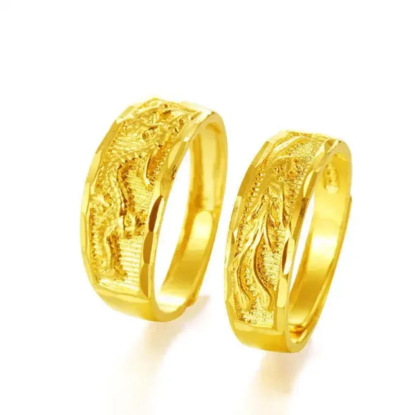 Bagues Rétro Tendance Pour Hommes, Plaquées Or 24 Carats – Image 5