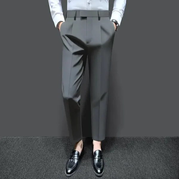 Pantalon D'Affaires Taille Haute Sans Chute De Fer, Coupe Couvertes, Monochromatique, Polyvalent, Édition Coréenne, Printemps Et Automne, Nouveau, 2023 – Image 4