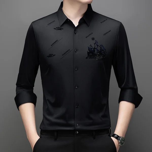 Chemises À Rivets Pour Hommes, Coupe Régulière, Gentleman, Manches Longues, Facile À Entretenir, Qualité, Doux, Confortable, Intelligent, Décontracté, Printemps