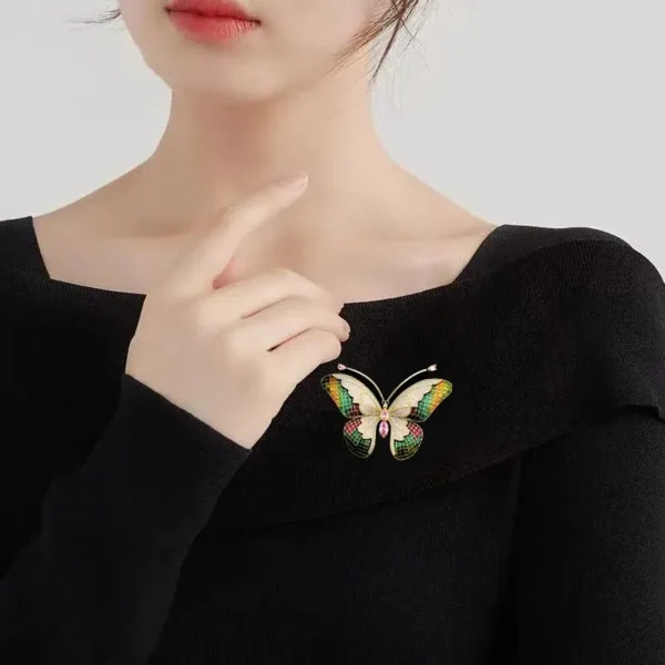 Trendy Multicolour Alloy Butterfly Brooches For Women Metal Crystal Insect Brooch Party Birthday Winter Jewelry – Image 4