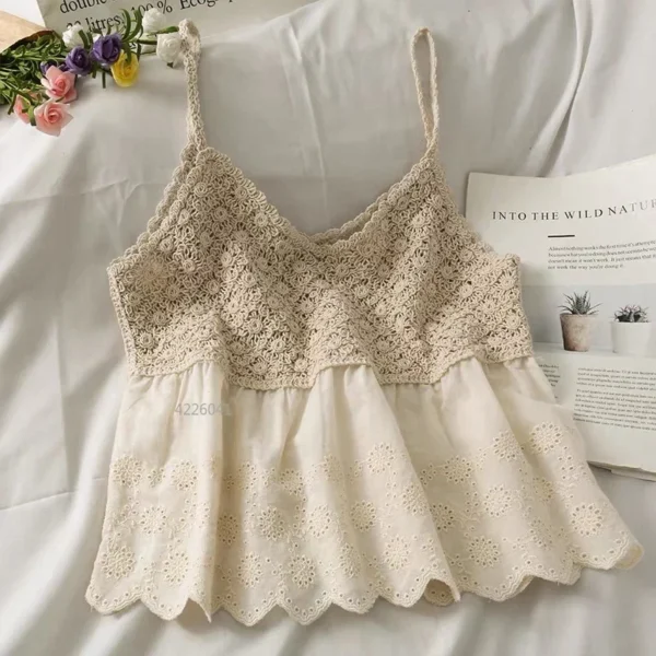 Short De Plage Pour Femme, Tendance, Motif Floral, Crochet, Bohème, Chic, Boho, Mode, Amissié, Aztèque, Ibiza, Tribal, Ethnique, Été, 2023 – Image 2