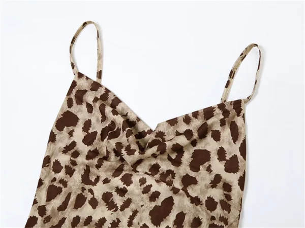 Leopard Printed Evening Dress Sexy Strap – Image 3