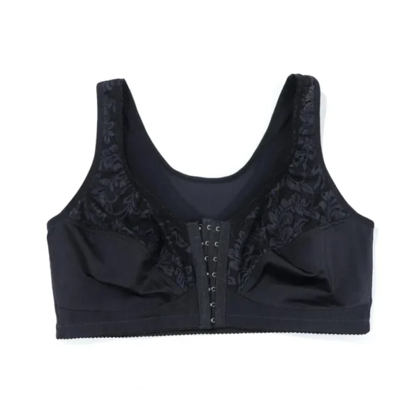Beauwear 7 Crochets Fermeture Avant Sans Doublure Mince Confort Soutien-Gorge Sans Fil Plaine Florale Pleine Tasse Minimiseur Bralette – Image 4