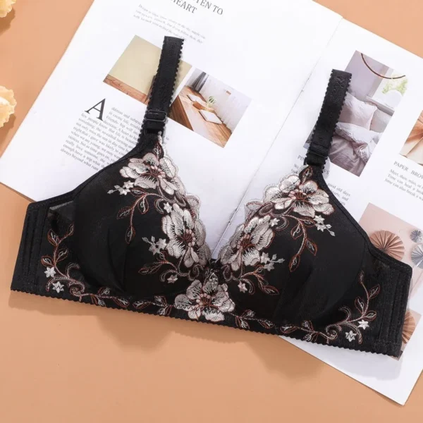 Seamless Soft Women Bra Thin Wireless Push Up Retro Print Comfortable Sleep Bra Lace Sexy Bra Brassiere Soutien Gorge Femme – Image 3