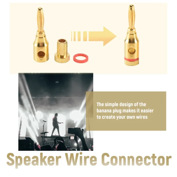 Banana Plugs Open Screw 24K Gold Plated – Image 4