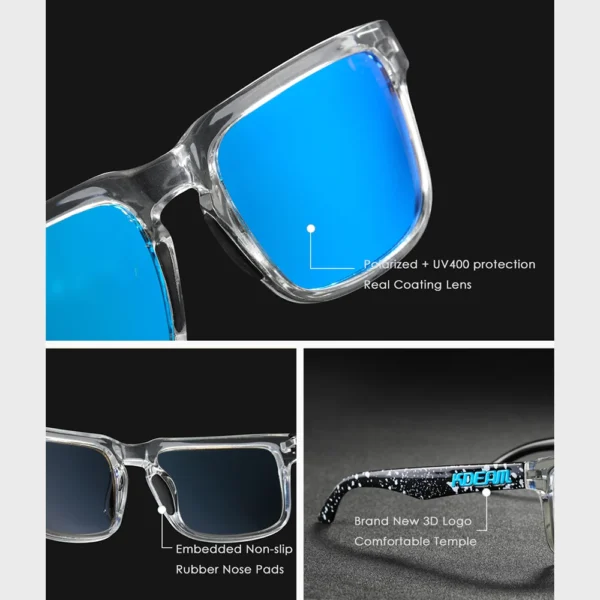 Kdeam – Lunettes De Soleil Polarisées Carrées Pour Hommes – Image 3