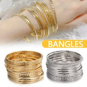 Ensemble de 12 bracelets punk pour femmes, gourmette cubaine