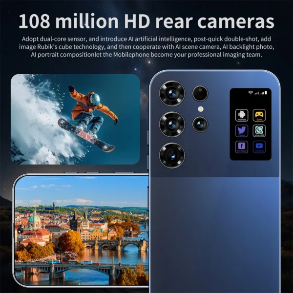 Smartphone Dua S25 Ultra Android 2025, Téléphone Portable 5G, Snapdragon 8, Gen3, 16 Go + 1 To, 7.3 – Image 4